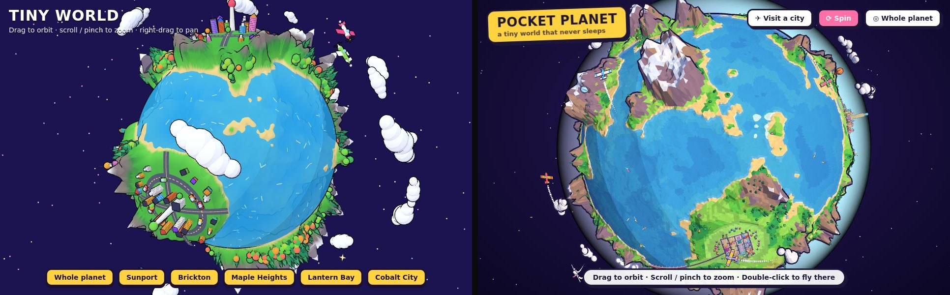 both planets from far away